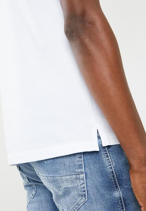 Diesel  - T-Randy broken short sleeve polo - white