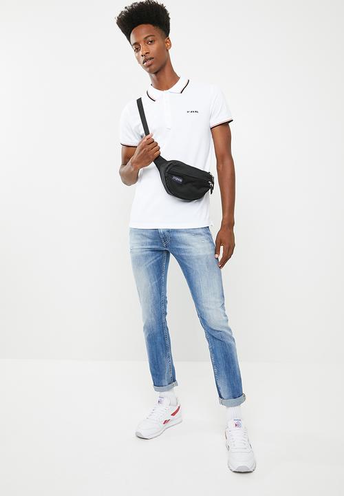 Diesel  - T-Randy broken short sleeve polo - white