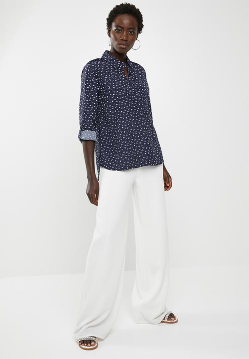 edit - Long sleeve button down shirt - navy