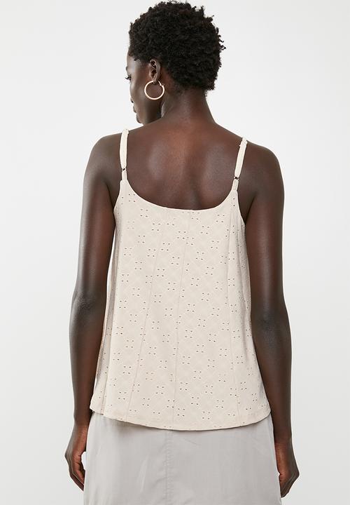 edit - Lace inset cami - neutral