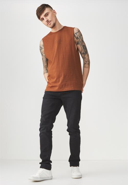 Cotton On - Tbar muscle tank -  brown