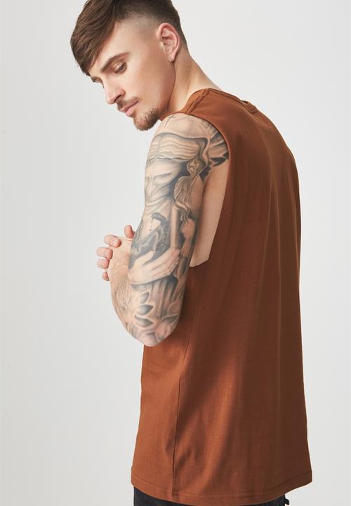Cotton On - Tbar muscle tank -  brown