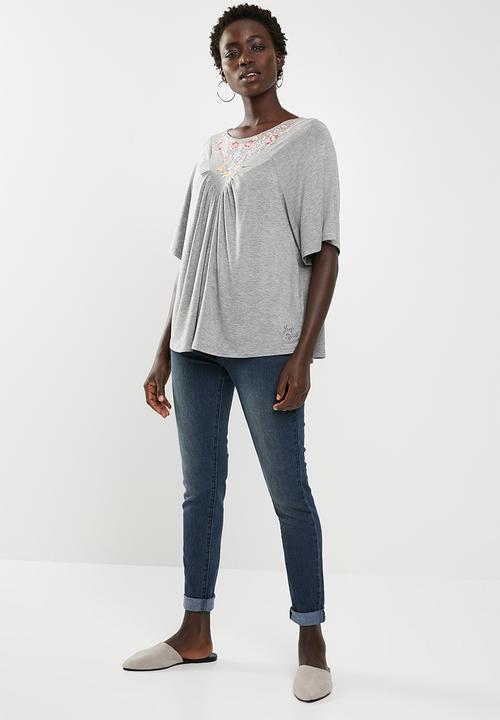 JEEP - Embroidered T-shirt - grey