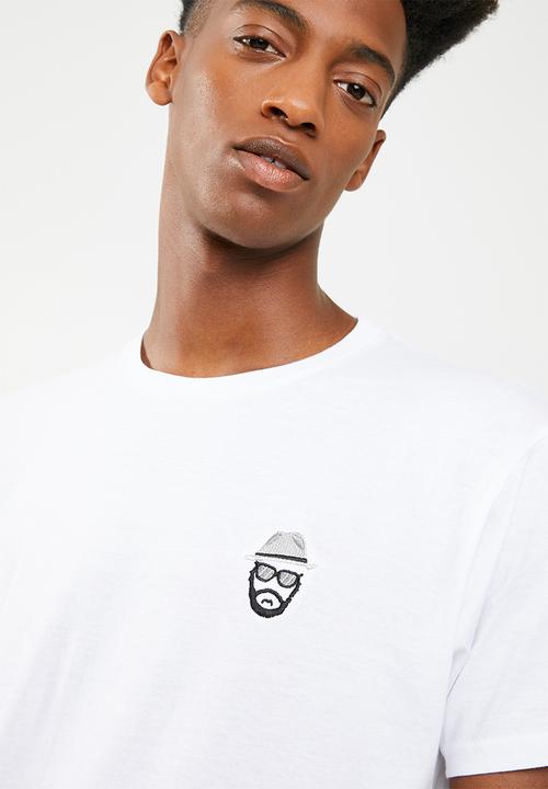 Brave Soul - Basilisk chest embroidered t-shirt - white