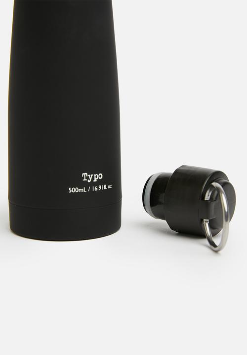 Typo - Triangle metal drink bottle - black