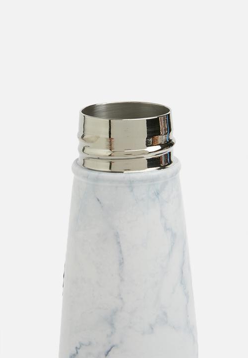 Typo - Triangle metal drink bottle - white & black