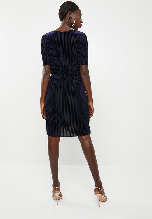 Vero Moda - Ella velvet short dress - navy
