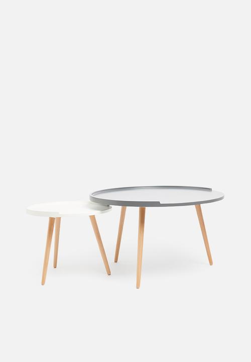 Sixth Floor - Alva coffee table set - grey & white