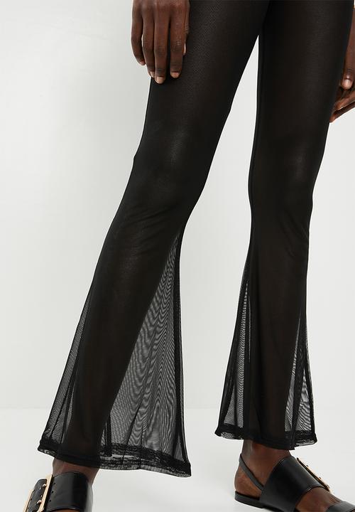 Missguided - Mesh flare trousers - black