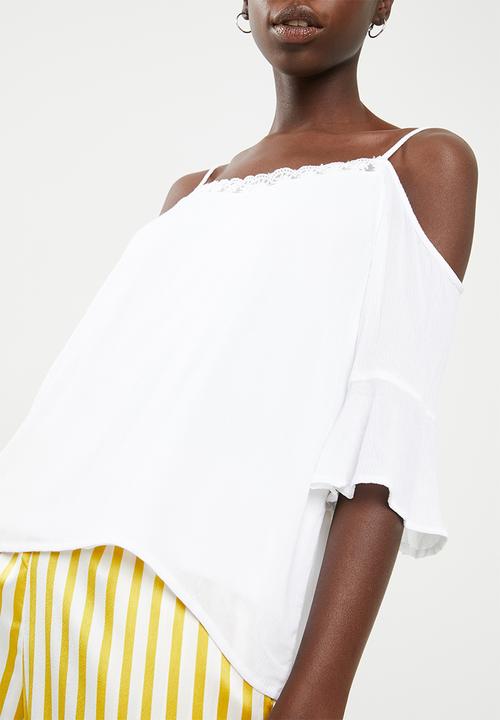 Noisy May - Alberte cold shoulder top - white