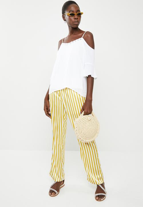 Noisy May - Alberte cold shoulder top - white