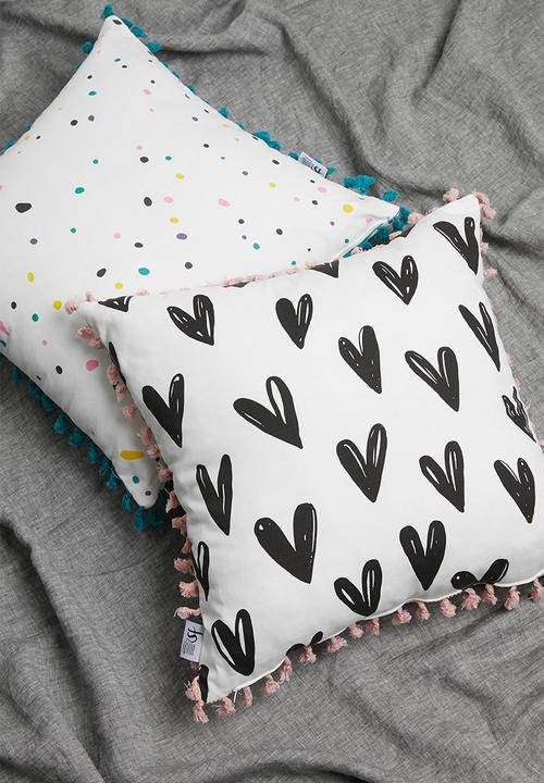 Sixth Floor - Minna kids cushion cover - black & pink