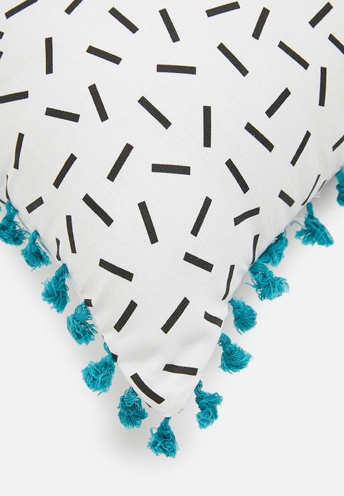 Sixth Floor - Adison kids cushion cover - black & turquoise