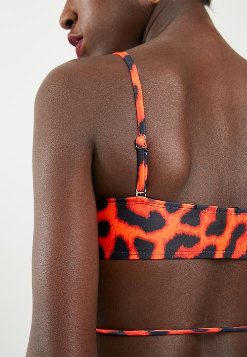Missguided - Leopard 3 piece bikini set - orange 
