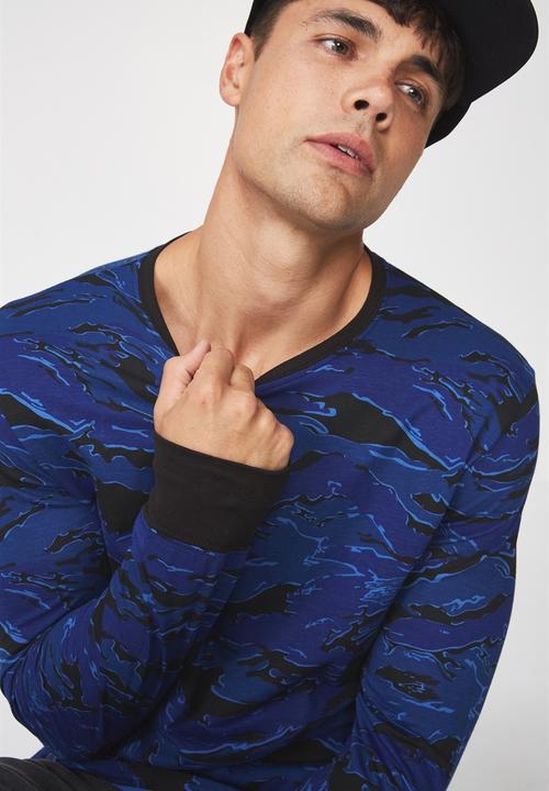 Cotton On - Tbar tee long sleeve - blue