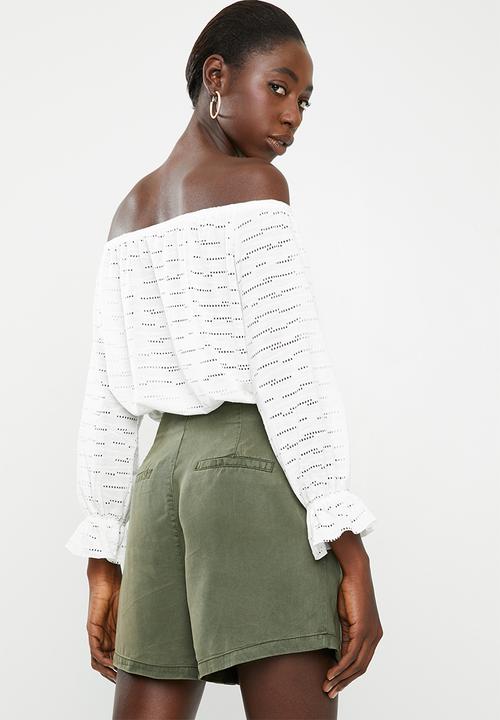ONLY - Karola 3/4 off shoulder top - cream