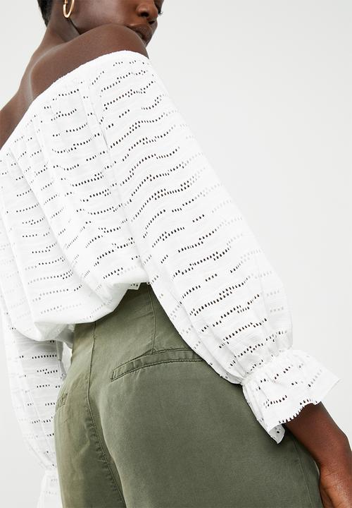 ONLY - Karola 3/4 off shoulder top - cream