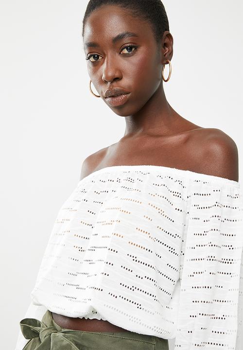 ONLY - Karola 3/4 off shoulder top - cream