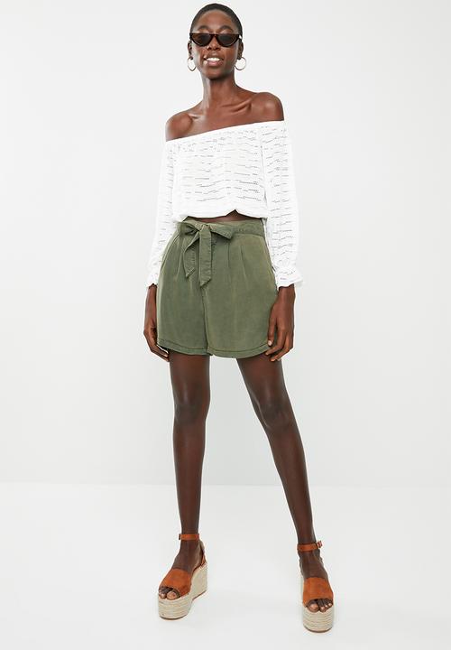 ONLY - Karola 3/4 off shoulder top - cream