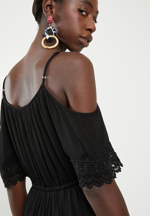 ONLY - Perry cold shoulder playsuit - black