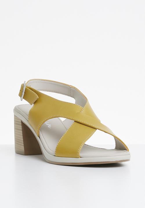 Phelan - Slingback leather heel - yellow