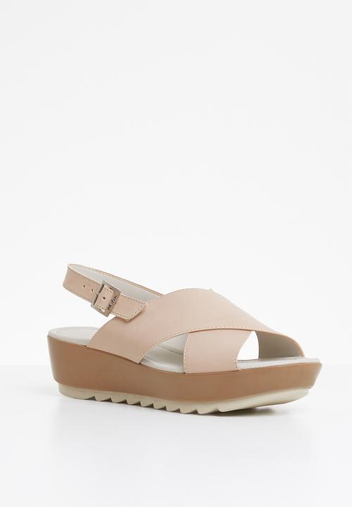Phelan - Slingback leather flatform - neutral