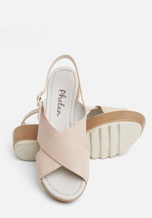 Phelan - Slingback leather flatform - neutral
