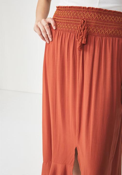 Cotton On - Woven hayley high low midi skirt - orange 