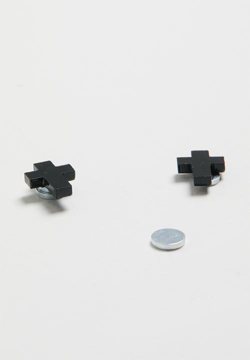 Pop Candy -  Cross earrings - black