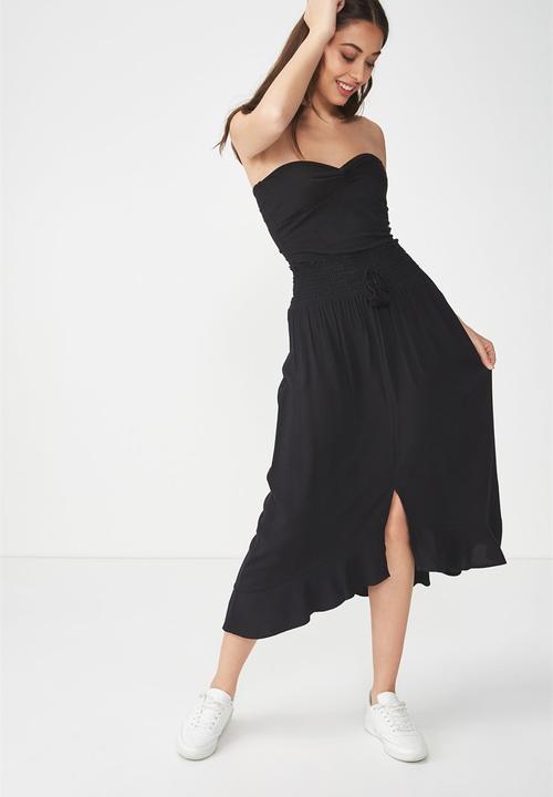 Cotton On - Woven hayley high low midi skirt - black