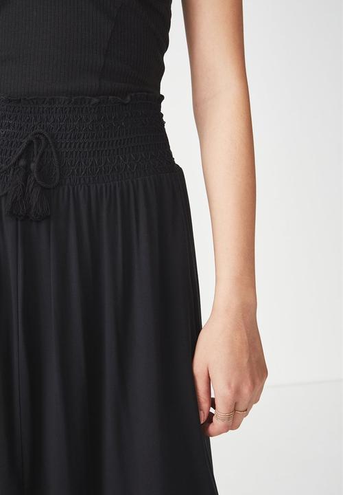 Cotton On - Woven hayley high low midi skirt - black