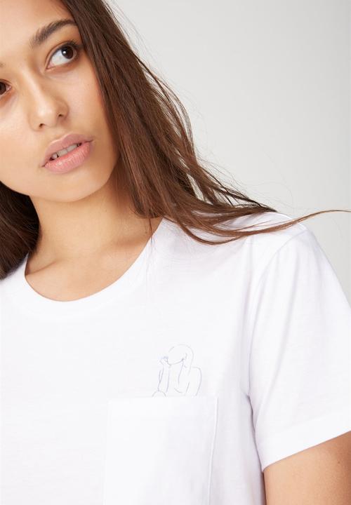 Cotton On - Tbar fox graphic T-shirt - white