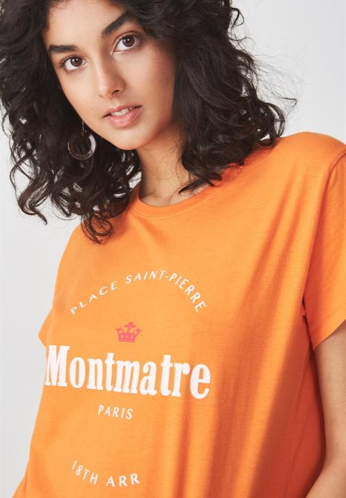 Cotton On - Tbar fox graphic T-shirt - orange