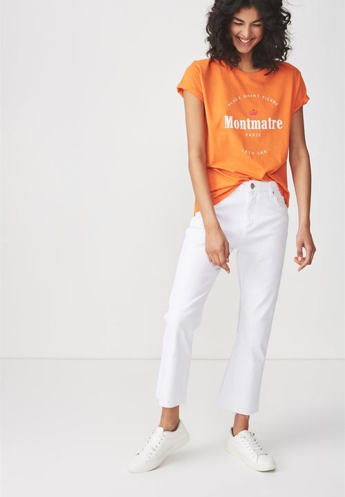 Cotton On - Tbar fox graphic T-shirt - orange