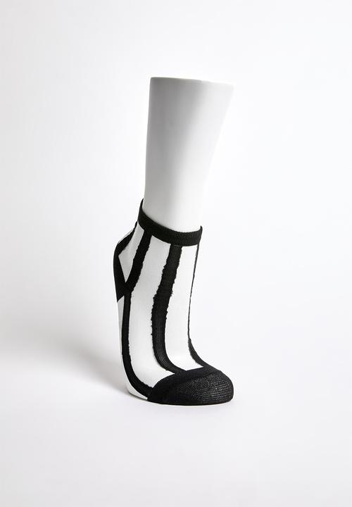Superbalist - Stripe sheer socks - black