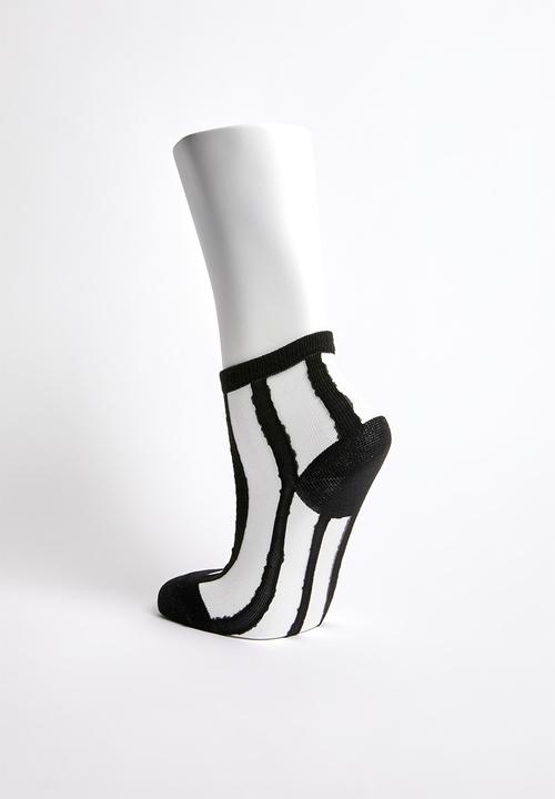 Superbalist - Stripe sheer socks - black