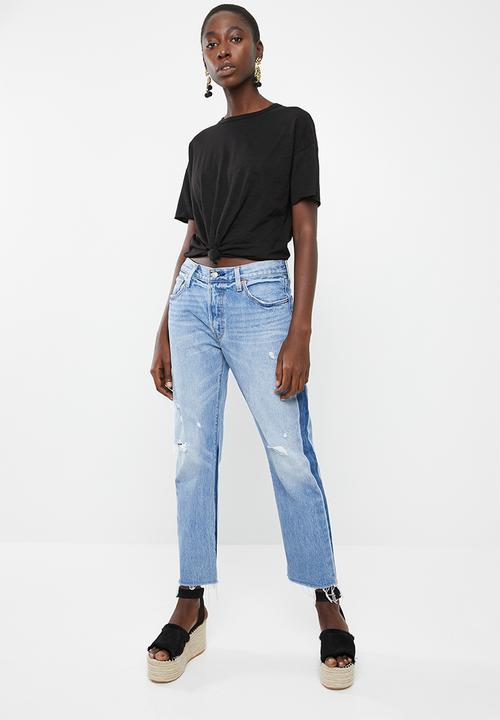 Vero Moda - Mascha short sleeve knot top - black