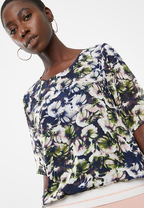 Vero Moda - Ebba short sleeve top - navy