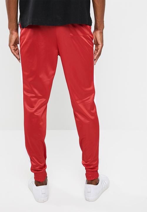 Superbalist - Slim side stripe tricot pant - red and white