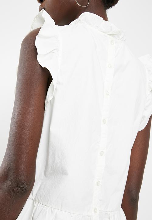Vero Moda - Crisp frill top - white