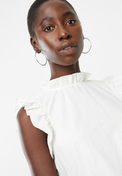 Vero Moda - Crisp frill top - white