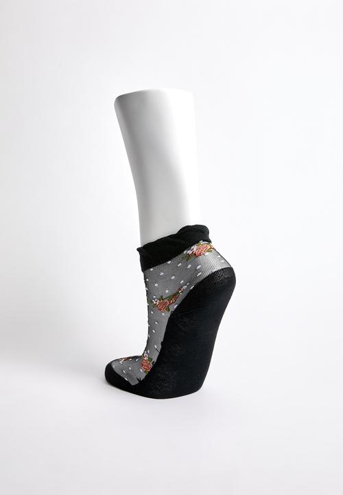 Superbalist - Dobby sheer socks - black