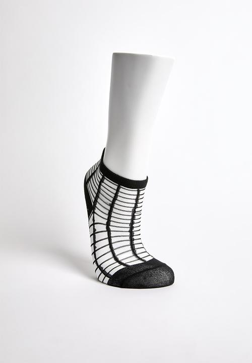 Superbalist - Check sheer socks - black 