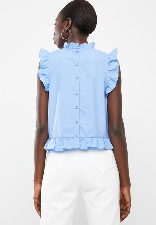 Vero Moda - Crisp frill top - blue