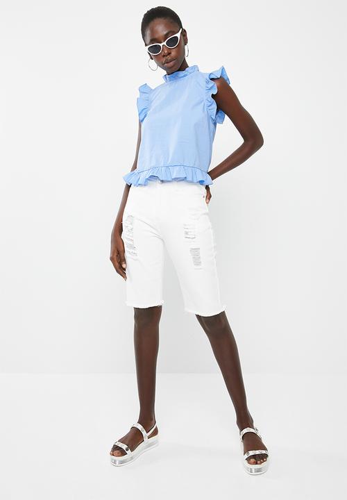 Vero Moda - Crisp frill top - blue