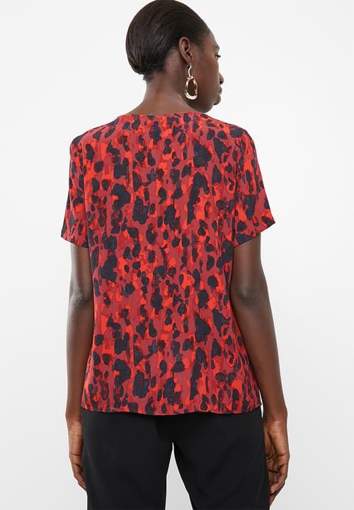 Vero Moda - Savannah short sleeve top - red