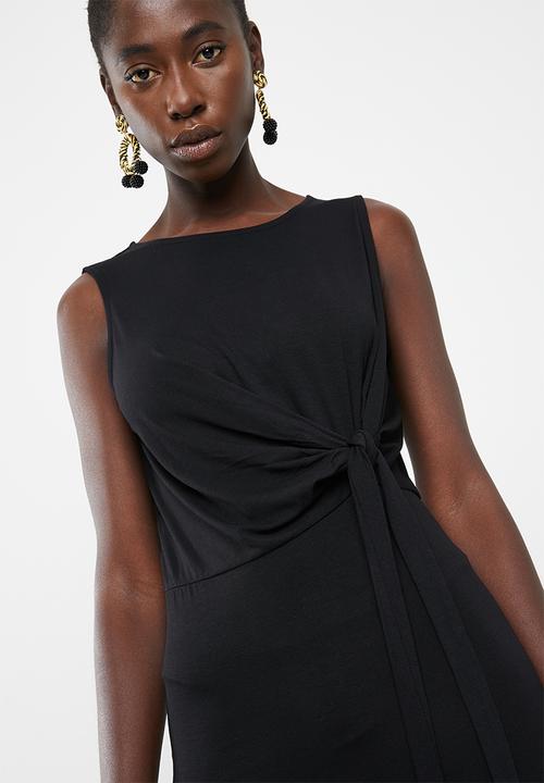 Vero Moda - Louisa knot short sleeve knee dress - black