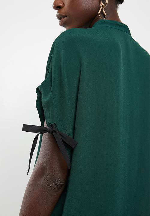 Vero Moda - Daisy tie short sleeve blouse - green