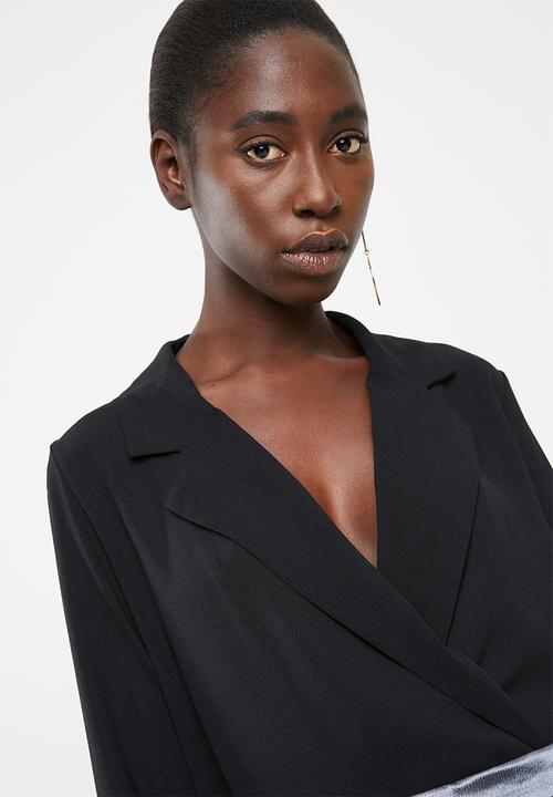 Vero Moda - Freya long sleeve shirt bodysuit - black