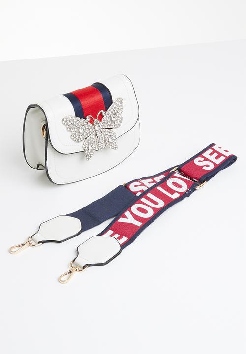 STYLE REPUBLIC - Stripe handle slingbag - white